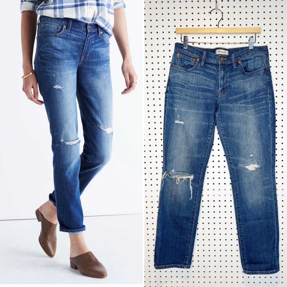 Madewell | The Slim Boyjean in Brinville Wash: Rip and Repair‎ Edition Sz. 27